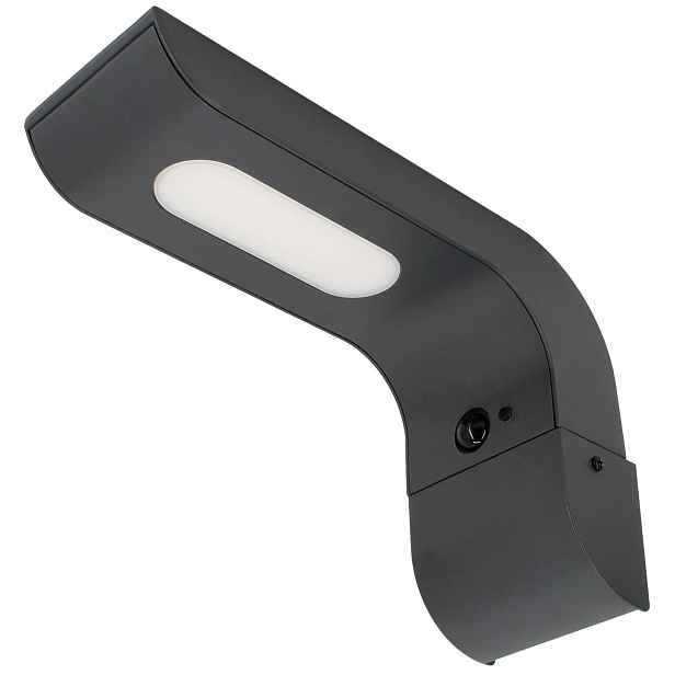 Fasádní lampa Led hybridní 7W 600lm šedá s čidlem 16,3 cm