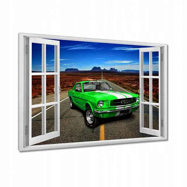 Obrazy 90x60 Zelený Mustang na poušti