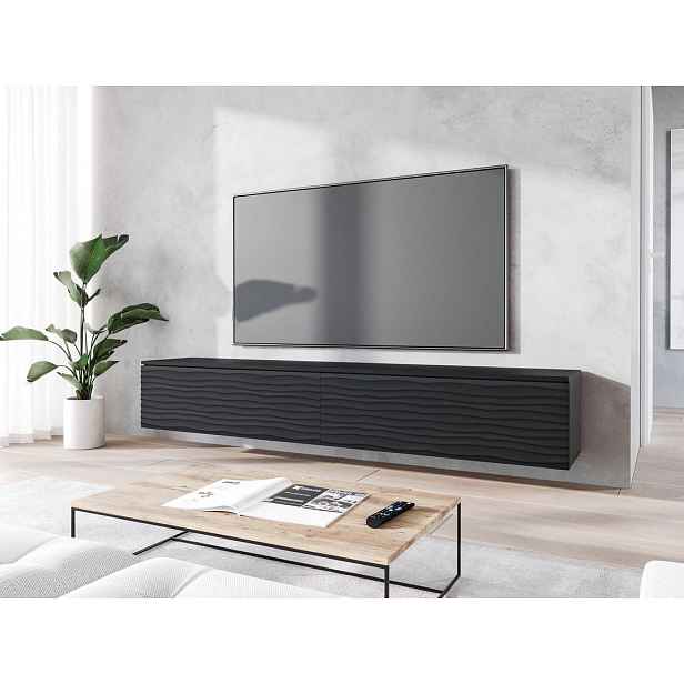 TV stolek s LED osvětlením 180 cm WILLA D - černý grafit 2