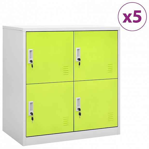 vidaXL Uzamykatelné skříně 5 ks světle šedé a zelené 90x45x92,5cm ocel