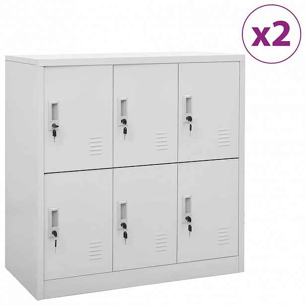 vidaXL Uzamykatelné skříně 2 ks světle šedé 90 x 45 x 92,5 cm ocel