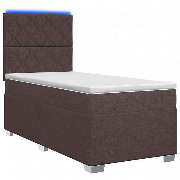 vidaXL Postel boxspring s matrací Tmavě hnědá 80 x 200 cm Textil