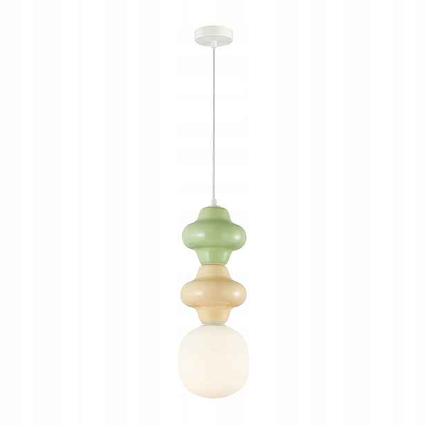 Italux Závěsná lampa Art Deco Keramická Ø18 cm 1xE14 Žluto-zelená