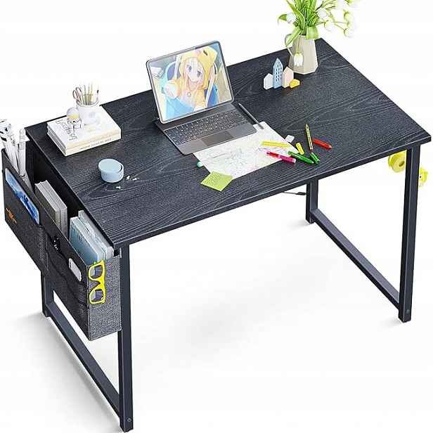 Obdélníkový psací stůl Odk Školní Kancelářský Stůl Černý 80 x 40 x 73 cm černý