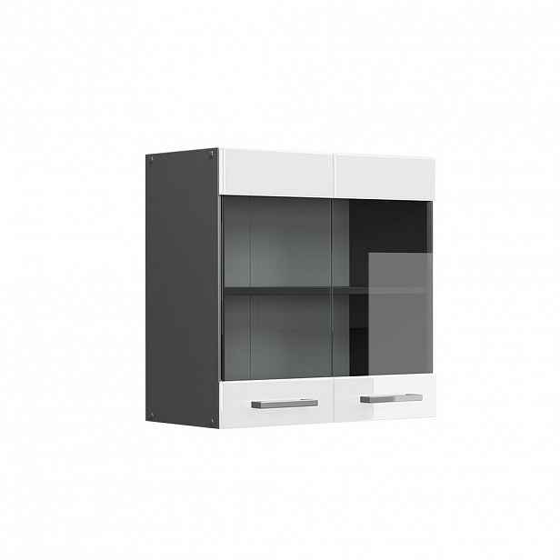 Vicco SKLENĚNÁ KUCHYŇSKÁ SKŘÍŇKA R-Line Bílá vysoký lesk 60 cm