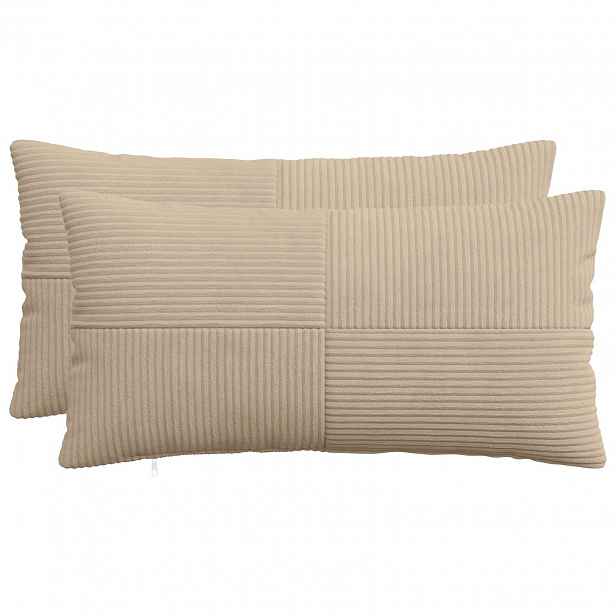 vidaXL Povlak na polštář 2 pcs ALMELO Taupe 40 x 80 cm manšestr