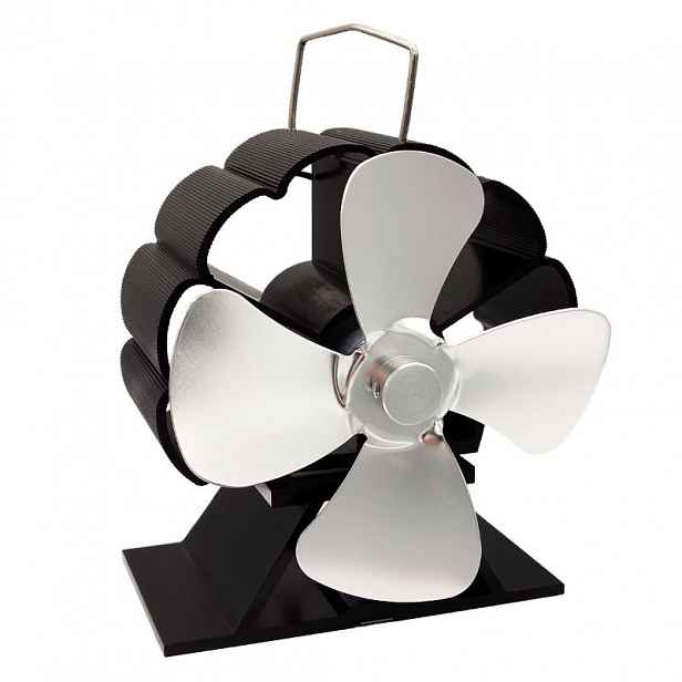 Čtyřlopatkový ventilátor na kamna Flamingo Mini, stříbrný