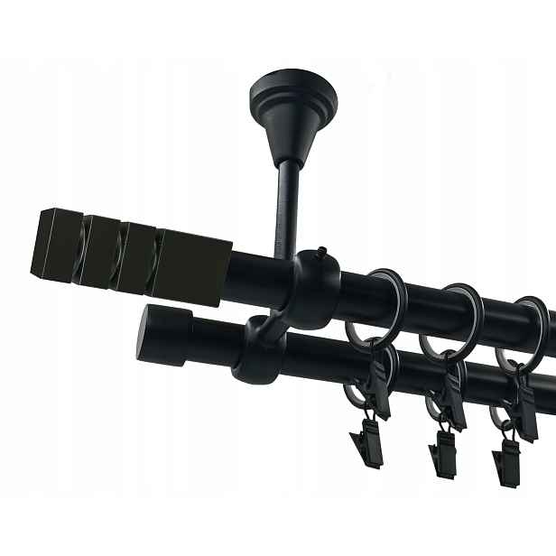 Garnýž Černý Mat 19+19 mm Nordic 120 cm