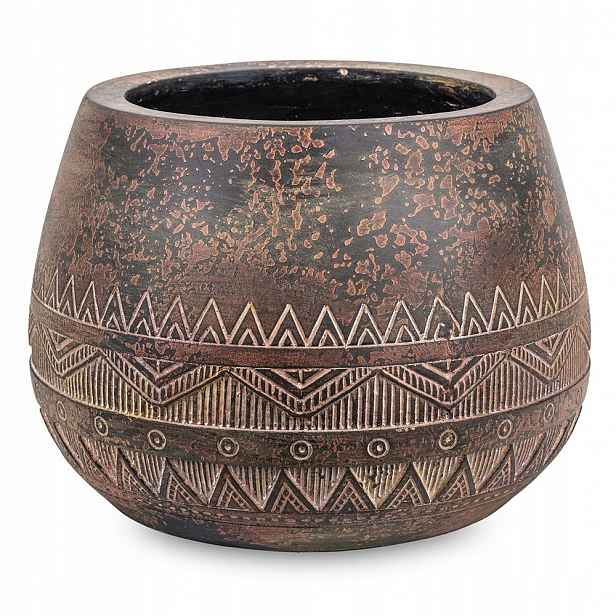 Květináč Hnědý Boho 24x28 cm Obal Na Květináč Se Vzorem 25