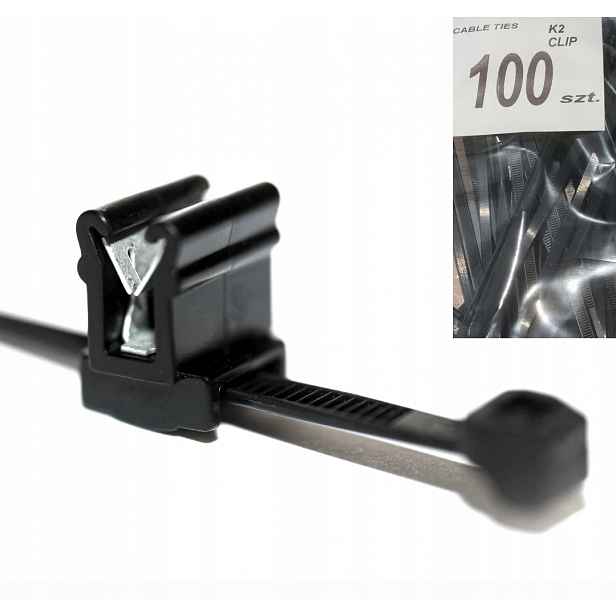 Příchytka na hranu CLK2 s páskem 200x4,6 Tepelně a Uv odolná 100ks