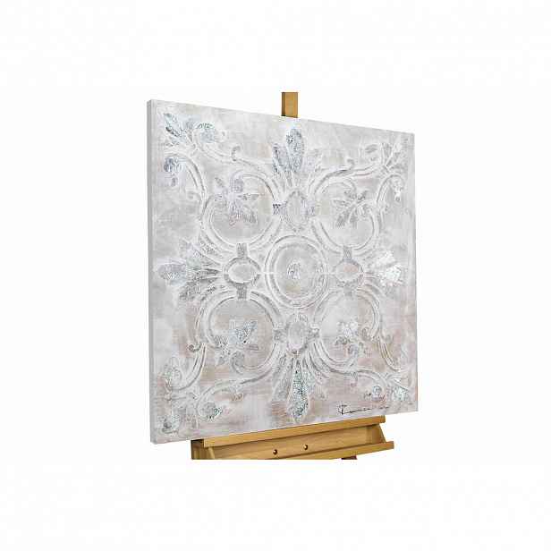 KUNSTLOFT RUČNĚ MALOVANÝ AKRYLOVÝ OBRAZ ŠEDÝ, 80/80 CM