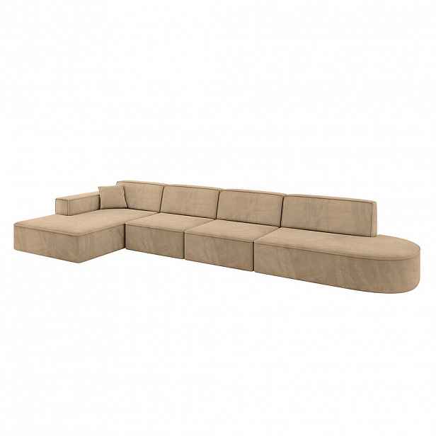 ALTDECOR ROHOVÁ SEDAČKA s otomanem vlevo IREA-L3-v4 – 413 × 171 × 79 cm, béžová