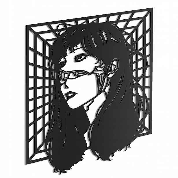 Dřevěný 3D obraz Anime Vhs Girl Nástěnná Dekorace Dárek