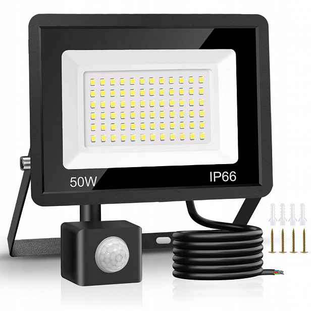 Halogen bílý neutrální 4500 lm 50 W Venkovní pohybový senzor 4500 Lampa