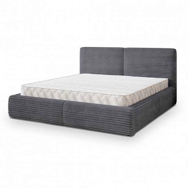 MASSENO ČALOUNĚNÁ Postel FELURO 200x200 cm Grafitová