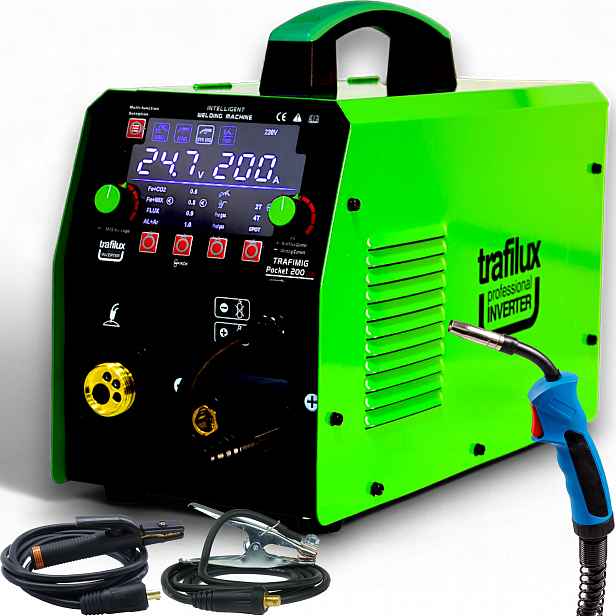 Svařovací stroj Trafimig Pocket 200 Synergie Mig/mag Mma Tig Lift Flux 230V