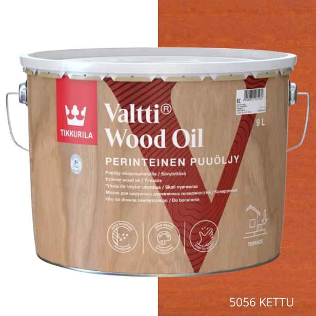 Tikkurila Valtti Wood Oil Olej Na Dřevo 9 L Barva 5056 Kettu