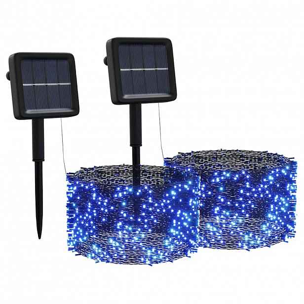 vidaXL Solární světelné řetězy 2 ks 2 x 200 LED modré dovnitř i ven