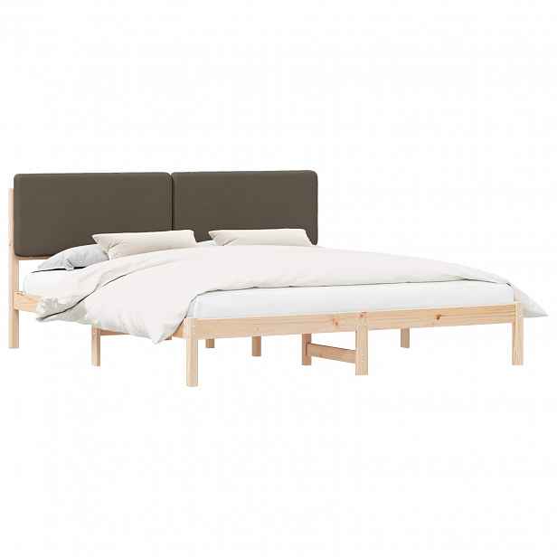 vidaXL Rám postele s čalouněným čelem s čelo Taupe 180 x 200 cm