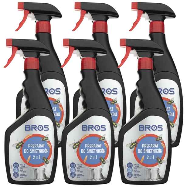 6 x Tekutina Bros Přípravek na odpadky bojuje proti mouchám Neutralizuje zápach 500 ml