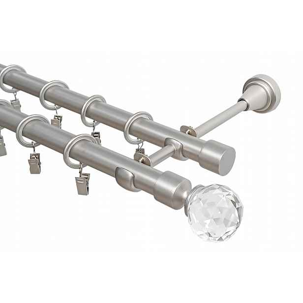Dvojitá Garnýž kovový satén mix hrotů Imperia Deco 19+19 mm 120 cm