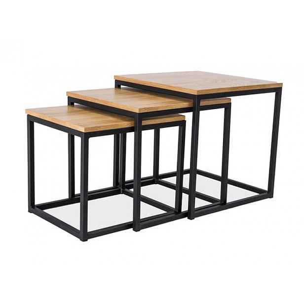 Set příručních stolků s deskou v dekoru dub TRIO