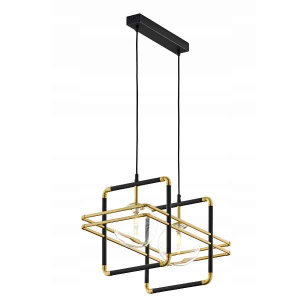 Závěsná lampa Fiori Jupiter Zlato-černá 2xG9 Geometrické koule