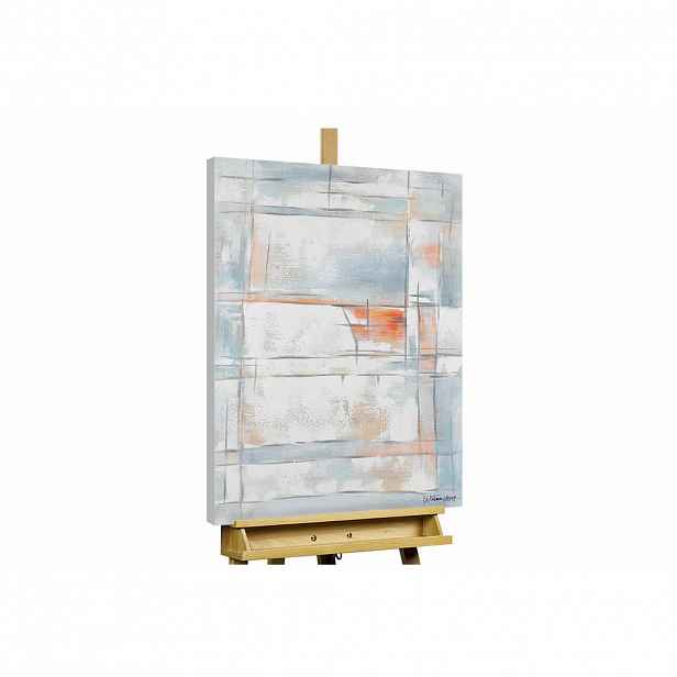 KUNSTLOFT RUČNĚ MALOVANÝ AKRYLOVÝ OBRAZ ŠEDÝ, 60/90 CM