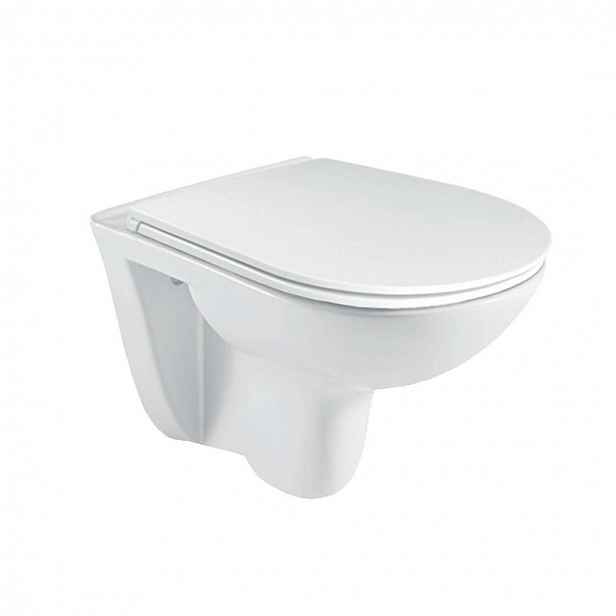 Mereo - Závěsné WC se sedátkem softclose, rimless, bílá VSD81S