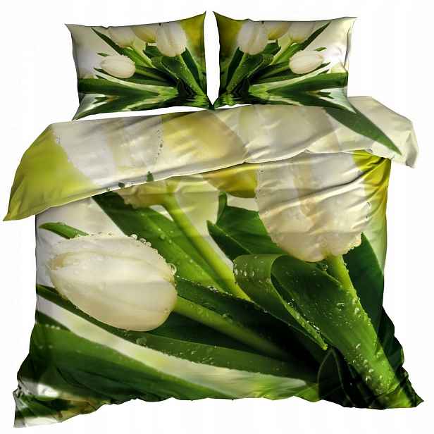 Povlečení Bavlna Satén 200 x 220 cm Tulipány