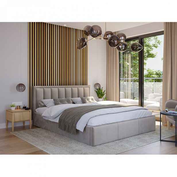 Čalouněná postel MOON rozměr 120x200 cm Krémová