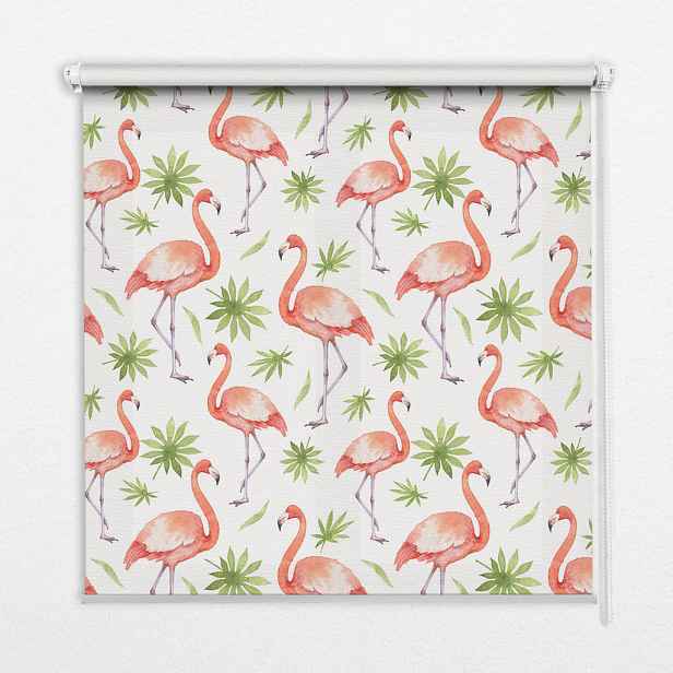 TULUP VNITŘNÍ roleta - okenní roleta - roleta - 70x140 cm - Plameňák a listy