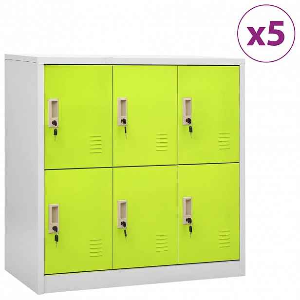 vidaXL Uzamykatelné skříně 5 ks světle šedé a zelené 90x45x92,5cm ocel
