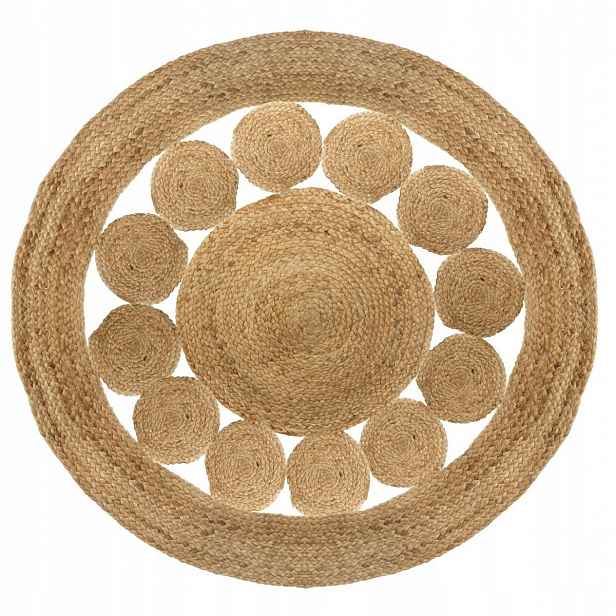 Koberec Boho Pletený Koberec Z Juty Etno Vzor 120 cm