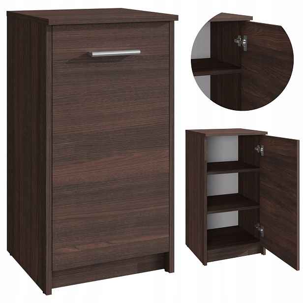 Komoda Bodo 1D Wenge 40 cm, regál na oblečení, hračky, knihy, 2 police