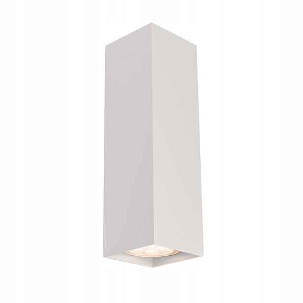 Nástěnné svítidlo Shilo, bílá obdélníková trubka, 20 cm, horní část, do obývacího pokoje