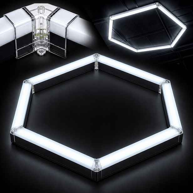 Stropní svítidlo jedna hexagon Led 42W 6500K černá 92x79 Cm servis