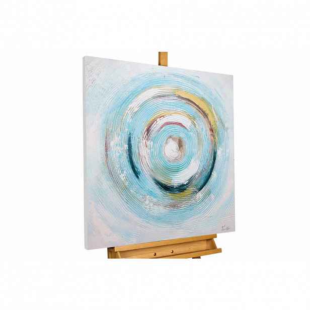 KUNSTLOFT RUČNĚ MALOVANÝ AKRYLOVÝ OBRAZ MODRÝ/BÍLÝ, 80/80 CM