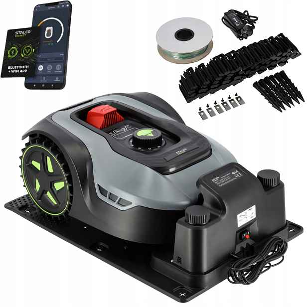 Robotická sekačka Stalco Perfect RMP950 Automatická sekačka 900 m2 Příslušenství