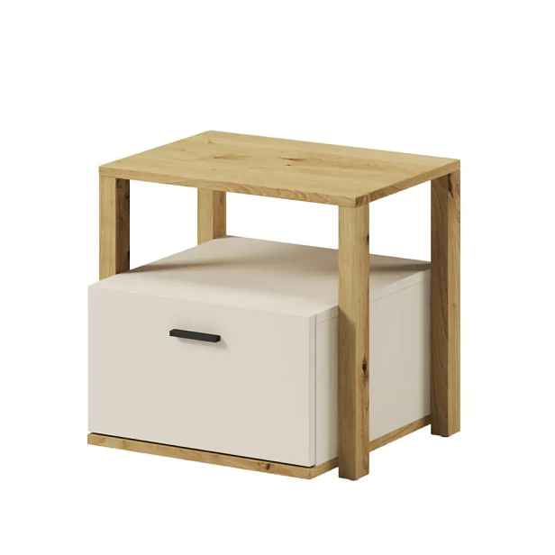 Casarredo Noční stolek se zásuvkou LIMERA barva dub artisan/béžová