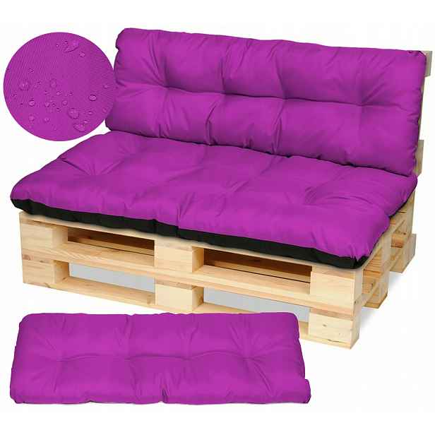 Polštáře na nábytek z palet, lavička 120x80+120x38 fuchsiová