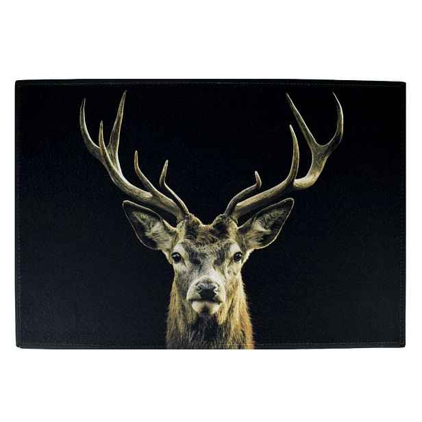 Černá podlahová rohožka jelen Black Deer - 75*50*1cm Mars & More