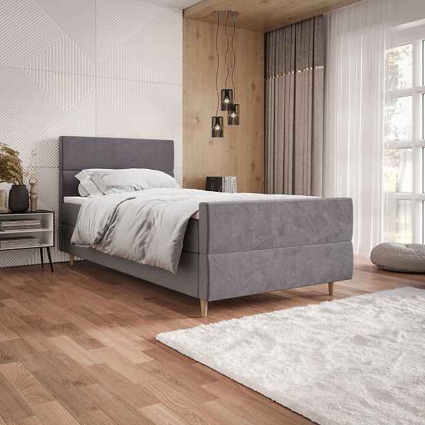 Kontinentální jednolůžková postel 120x200 ANGELES PLUS 1 - fialová