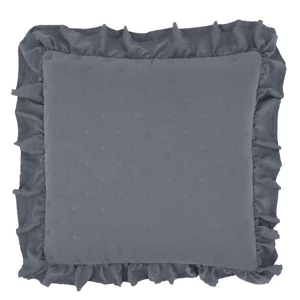 Šedý povlak na polštář s volánkovým okrajem Aix Soft – 50*50 cm Chic Antique