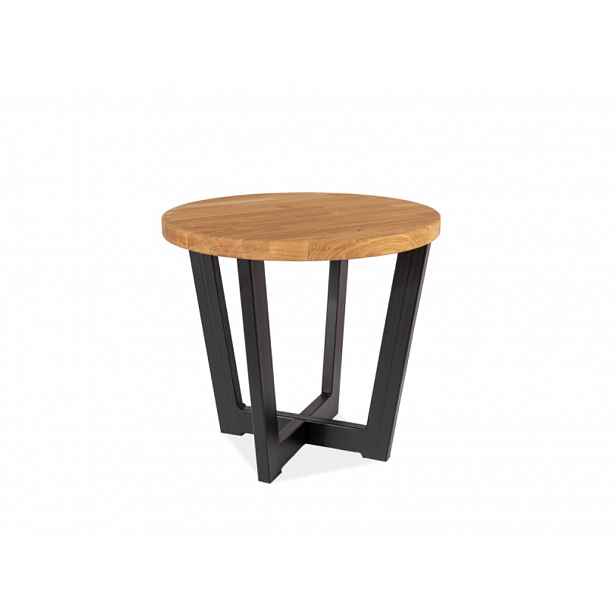 Černý konferenční stolek s dubovou deskou CONO C 60x60