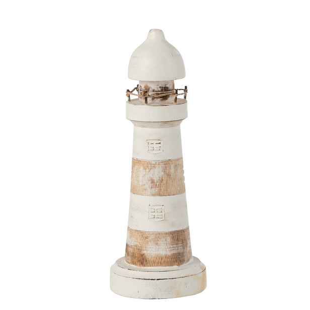 Dřevěná dekorace maják Lighthouse Alabasia Wood M - Ø10*25cm J-Line by Jolipa