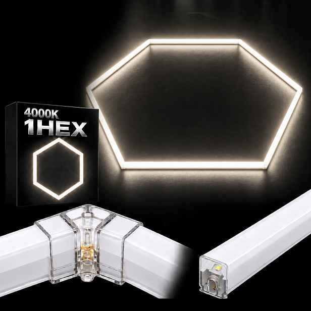 Led panel bílý 92x79 Cm auto detailingová dílna Hexagon 1 42W 4000K