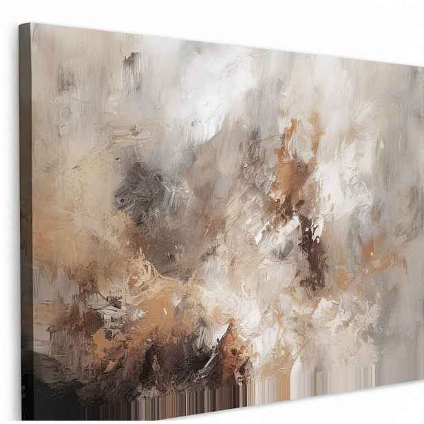 MuchoWow OBRAZ NA PLÁTNĚ Barva - abstraktní - béžová - umění 30x20 cm