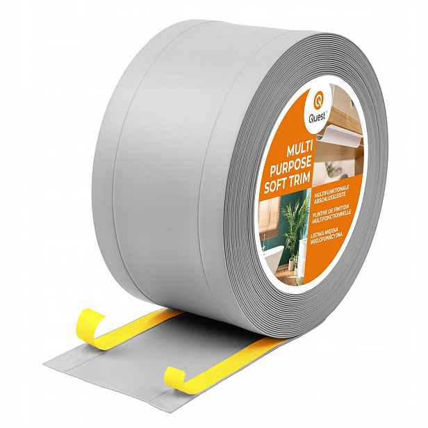 Pvc dokončovací lišta 6v1 samolepicí, šedá 20 m, 120 mm, W1