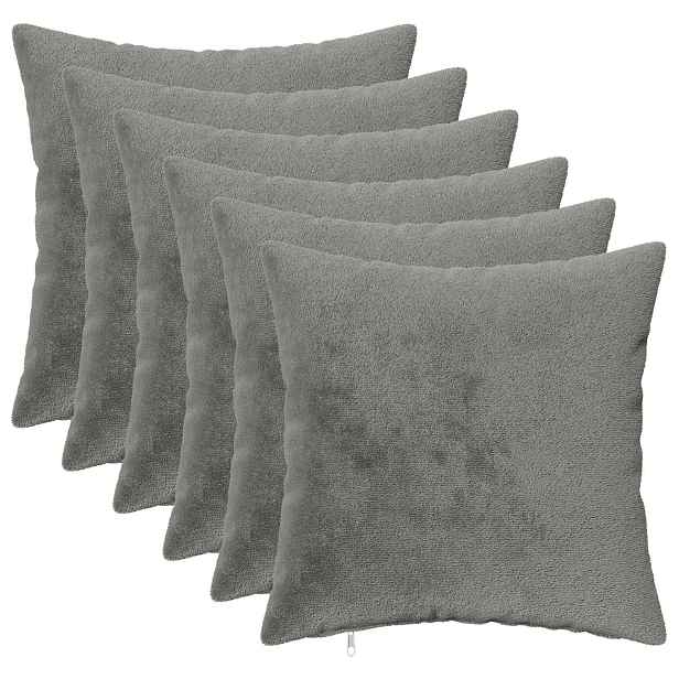 vidaXL Povlak na polštář 6 ks HEERLEN Tmavě šedá 50 x 50 cm Flanel